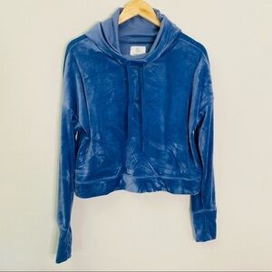 Offline By Aerie Size Small Blue Velour Hoodie Hooded Sweater‎ Women's